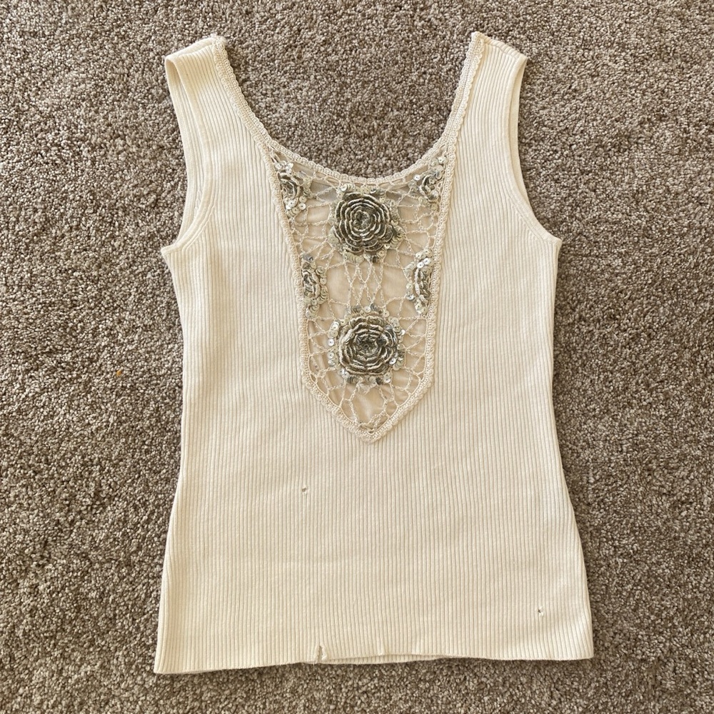 Berek sequen embellished vintage tank top blouse size medium